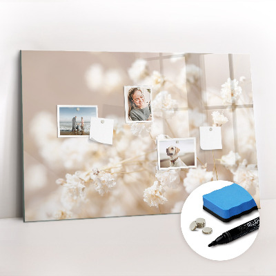 Magnetic writing board Small white flowers