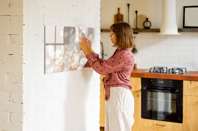 Magnetic erase board Small white flowers