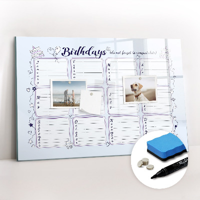 Magnetic writing board Birthday note