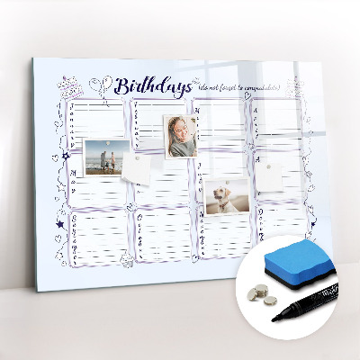 Magnetic writing board Birthday note