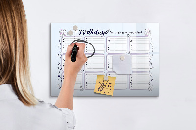 Magnetic writing board Birthday note