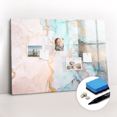 Magnetic board with marker Decorative marble