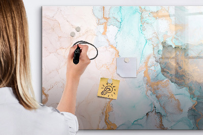 Magnetic board with marker Decorative marble