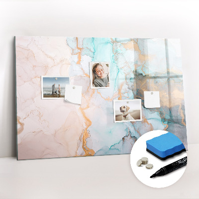 Magnetic board with marker Decorative marble