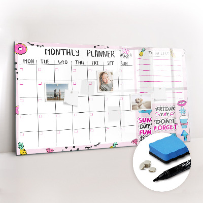 Magnetic drawing board Monthly planner