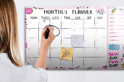 Magnetic drawing board Monthly planner