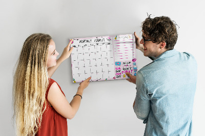 Magnetic writing board Monthly planner