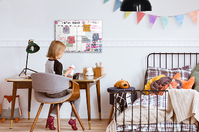 Magnetic drawing board Monthly planner