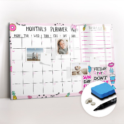 Magnetic drawing board Monthly planner