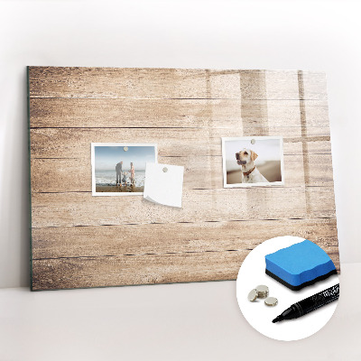 Magnetic board with marker Wooden texture