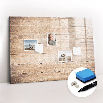 Magnetic board with marker Wooden texture