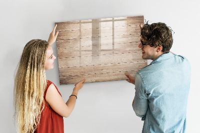 Magnetic board with marker Wooden texture