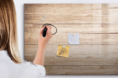 Magnetic board with marker Wooden texture