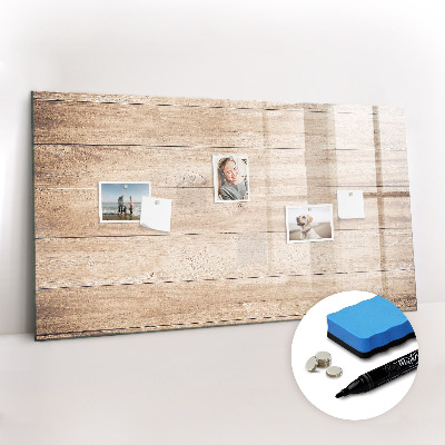 Magnetic board with marker Wooden texture