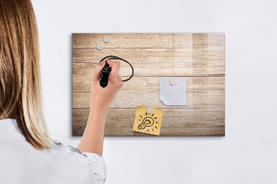 Magnetic board with marker Wooden texture