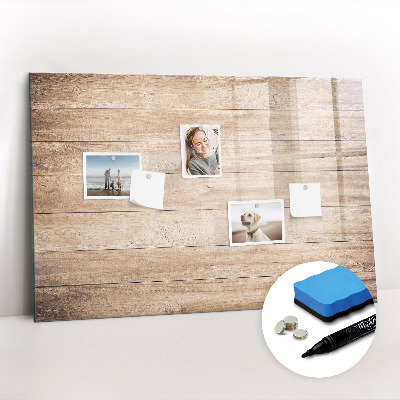 Magnetic board with marker Wooden texture