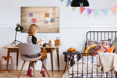 Magnetic board with marker Wooden texture