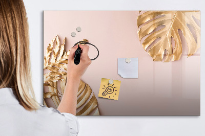 Magnetic drawing board Golden tropical leaves