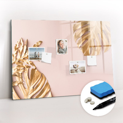 Magnetic drawing board Golden tropical leaves