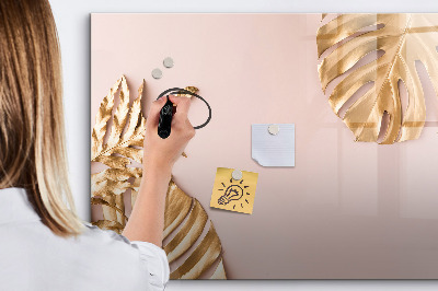 Magnetic drawing board Golden tropical leaves