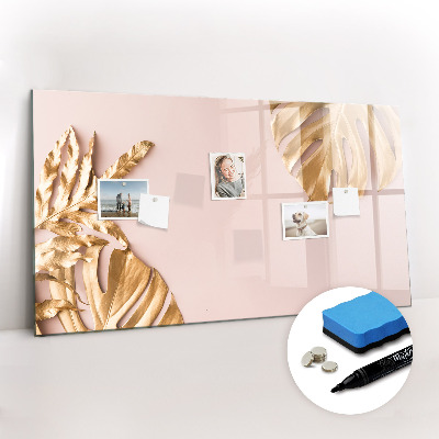 Magnetic drawing board Golden tropical leaves