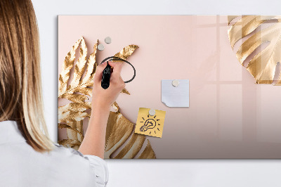 Magnetic drawing board Golden tropical leaves