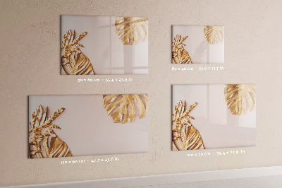 Magnetic drawing board Golden tropical leaves