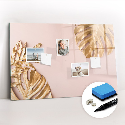 Magnetic drawing board Golden tropical leaves