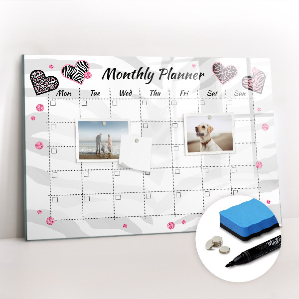 Magnetic board for drawing drawing Monthly fashion planner