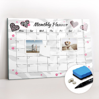 Magnetic board for drawing drawing Monthly fashion planner