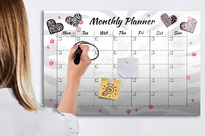 Magnetic board for drawing drawing Monthly fashion planner