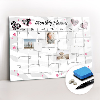 Magnetic board for drawing drawing Monthly fashion planner