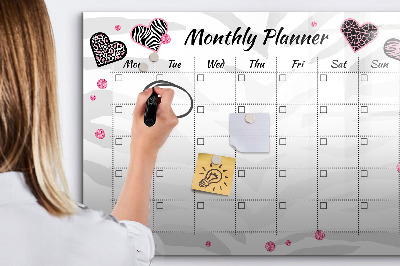Magnetic board for drawing drawing Monthly fashion planner