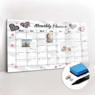 Magnetic board for drawing drawing Monthly fashion planner