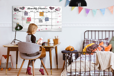 Magnetic board for drawing drawing Monthly fashion planner