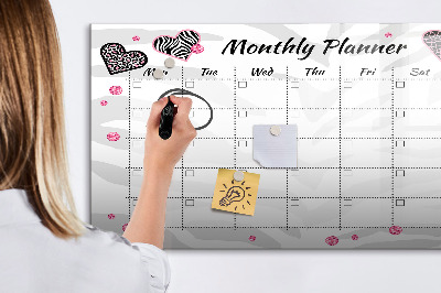 Magnetic board for drawing drawing Monthly fashion planner