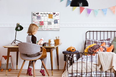 Magnetic board for drawing drawing Monthly fashion planner