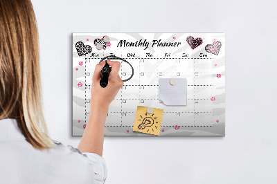 Magnetic board for drawing drawing Monthly fashion planner