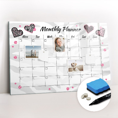 Magnetic board for drawing drawing Monthly fashion planner