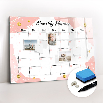 Magnetic writing board Monthly planner