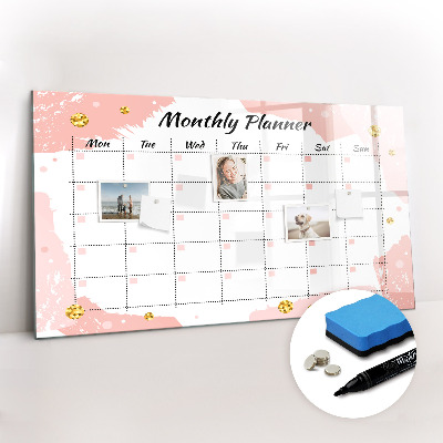 Magnetic board for writing Monthly planner