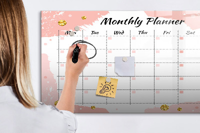 Magnetic board for writing Monthly fashion planner