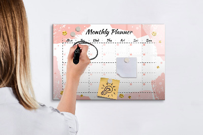 Magnetic writing board Monthly planner