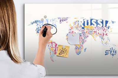 Magnetic erase board World map countries