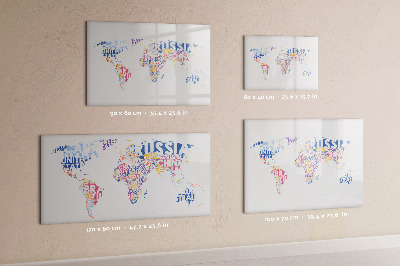 Magnetic erase board World map countries