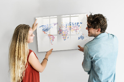Magnetic erase board World map countries