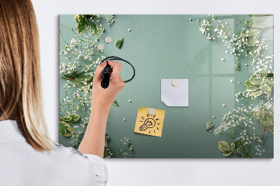 Magnetic erase board Delicate flowers