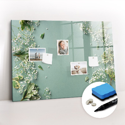 Magnetic erase board Delicate flowers