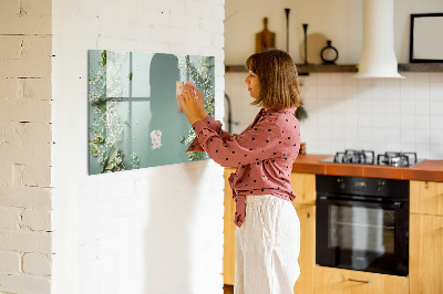 Magnetic erase board Delicate flowers