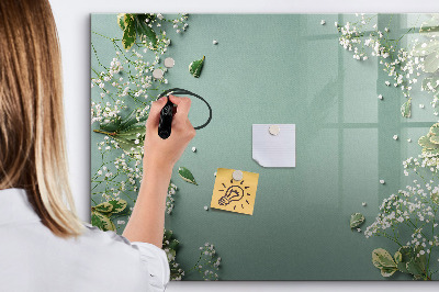 Magnetic erase board Delicate flowers